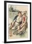 Vintage Tennis Couple-null-Framed Art Print