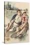 Vintage Tennis Couple-null-Stretched Canvas