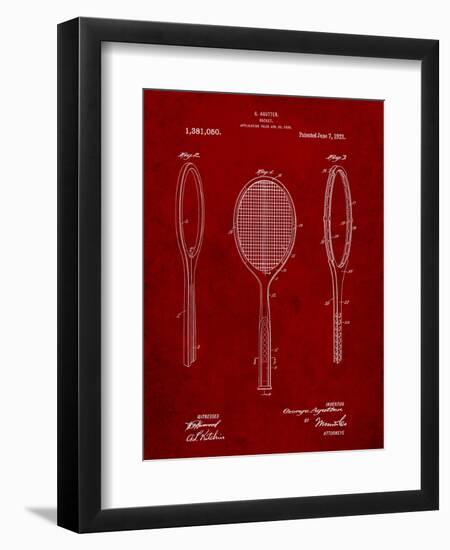 Vintage Tennis Racket Patent-Cole Borders-Framed Art Print