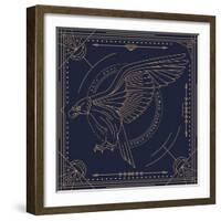 Vintage Thin Line Bird Label-karnoff-Framed Art Print