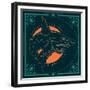 Vintage Thin Line Fish Label-karnoff-Framed Premium Giclee Print