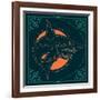 Vintage Thin Line Fish Label-karnoff-Framed Art Print