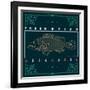 Vintage Thin Line Fish Label-karnoff-Framed Art Print