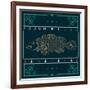 Vintage Thin Line Fish Label-karnoff-Framed Art Print