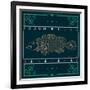 Vintage Thin Line Fish Label-karnoff-Framed Art Print