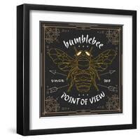 Vintage Thin Line Insect Label-karnoff-Framed Art Print