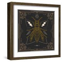 Vintage Thin Line Insect Label-karnoff-Framed Art Print