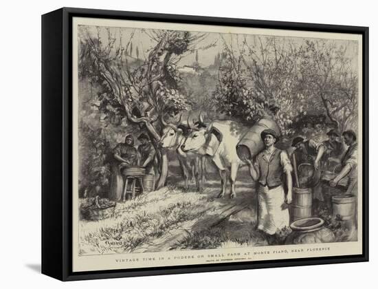 Vintage Time in a Podere or Small Farm at Monte Fiano, Near Florence-Hubert von Herkomer-Framed Stretched Canvas