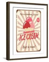 Vintage Tin Sign for Ice Cream-null-Framed Art Print