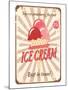 Vintage Tin Sign for Ice Cream-null-Mounted Art Print