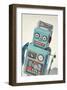 Vintage Tin Toy Robot-null-Framed Art Print