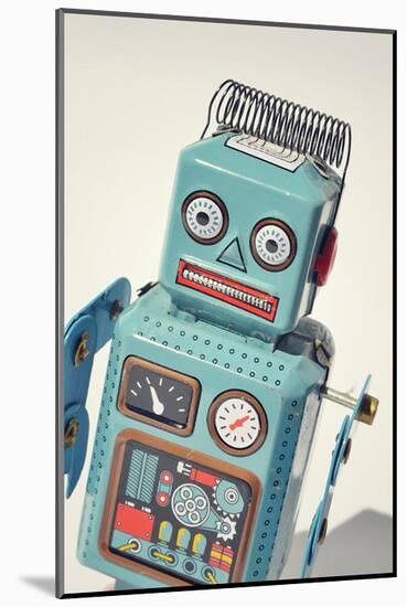 Vintage Tin Toy Robot-null-Mounted Art Print