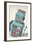 Vintage Tin Toy Robot-null-Framed Art Print