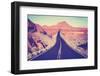 Vintage Toned Curved Desert Highway, Travel Concept, Usa.-Maciej Bledowski-Framed Photographic Print