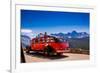 Vintage Tour Bus on the Sun Road, Glacier National Park, Montana-Laura Grier-Framed Photographic Print