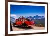 Vintage Tour Bus on the Sun Road, Glacier National Park, Montana-Laura Grier-Framed Photographic Print