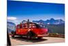 Vintage Tour Bus on the Sun Road, Glacier National Park, Montana-Laura Grier-Mounted Photographic Print