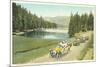 Vintage Touring Cars in Yellowstone Park-null-Mounted Art Print