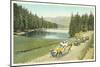 Vintage Touring Cars in Yellowstone Park-null-Mounted Art Print