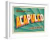 Vintage Touristic Greeting Card - Acapulco, Mexico-Real Callahan-Framed Art Print