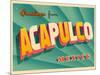 Vintage Touristic Greeting Card - Acapulco, Mexico-Real Callahan-Mounted Art Print