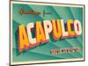 Vintage Touristic Greeting Card - Acapulco, Mexico-Real Callahan-Mounted Art Print