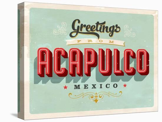 Vintage Touristic Greeting Card - Acapulco, Mexico-Real Callahan-Stretched Canvas