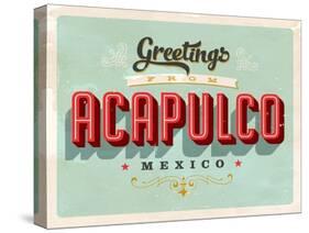 Vintage Touristic Greeting Card - Acapulco, Mexico-Real Callahan-Stretched Canvas