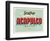 Vintage Touristic Greeting Card - Acapulco, Mexico-Real Callahan-Framed Art Print