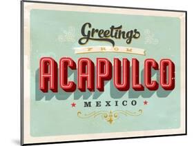 Vintage Touristic Greeting Card - Acapulco, Mexico-Real Callahan-Mounted Art Print