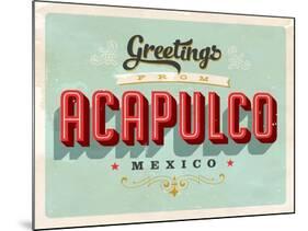 Vintage Touristic Greeting Card - Acapulco, Mexico-Real Callahan-Mounted Art Print