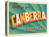 Vintage Touristic Greeting Card - Canberra, Australia-Real Callahan-Stretched Canvas