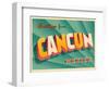 Vintage Touristic Greeting Card - Cancun, Mexico-Real Callahan-Framed Art Print