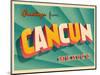 Vintage Touristic Greeting Card - Cancun, Mexico-Real Callahan-Mounted Art Print