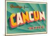 Vintage Touristic Greeting Card - Cancun, Mexico-Real Callahan-Mounted Art Print