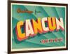 Vintage Touristic Greeting Card - Cancun, Mexico-Real Callahan-Framed Art Print