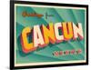 Vintage Touristic Greeting Card - Cancun, Mexico-Real Callahan-Framed Art Print