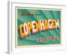 Vintage Touristic Greeting Card - Copenhagen, Denmark-Real Callahan-Framed Art Print