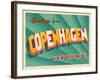 Vintage Touristic Greeting Card - Copenhagen, Denmark-Real Callahan-Framed Art Print