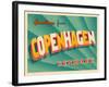 Vintage Touristic Greeting Card - Copenhagen, Denmark-Real Callahan-Framed Art Print