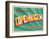 Vintage Touristic Greeting Card - Copenhagen, Denmark-Real Callahan-Framed Art Print