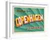 Vintage Touristic Greeting Card - Copenhagen, Denmark-Real Callahan-Framed Art Print