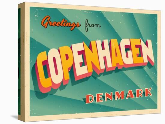 Vintage Touristic Greeting Card - Copenhagen, Denmark-Real Callahan-Stretched Canvas
