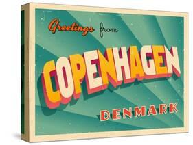 Vintage Touristic Greeting Card - Copenhagen, Denmark-Real Callahan-Stretched Canvas