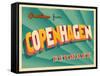 Vintage Touristic Greeting Card - Copenhagen, Denmark-Real Callahan-Framed Stretched Canvas