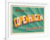 Vintage Touristic Greeting Card - Copenhagen, Denmark-Real Callahan-Framed Art Print