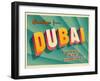 Vintage Touristic Greeting Card - Dubai, United Arab Emirates-Real Callahan-Framed Art Print