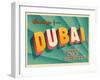 Vintage Touristic Greeting Card - Dubai, United Arab Emirates-Real Callahan-Framed Art Print