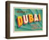 Vintage Touristic Greeting Card - Dubai, United Arab Emirates-Real Callahan-Framed Art Print