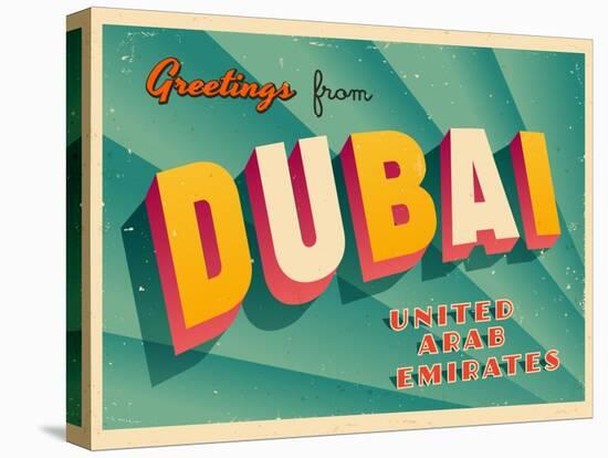 Vintage Touristic Greeting Card - Dubai, United Arab Emirates-Real Callahan-Stretched Canvas